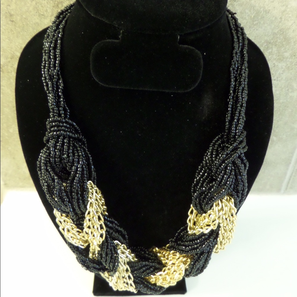 NEW! Black and Gold Beaded Necklace
